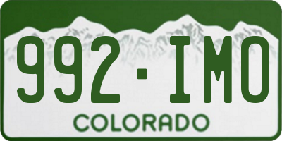 CO license plate 992IMO
