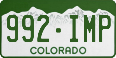CO license plate 992IMP
