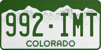 CO license plate 992IMT