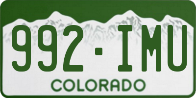 CO license plate 992IMU