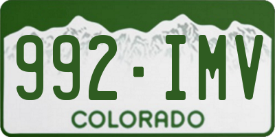 CO license plate 992IMV