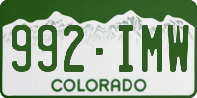 CO license plate 992IMW
