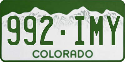 CO license plate 992IMY