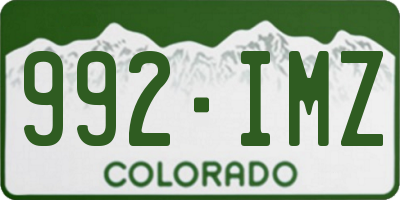 CO license plate 992IMZ