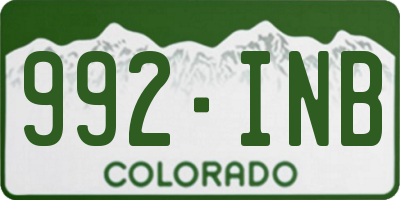 CO license plate 992INB