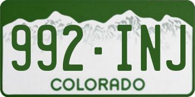 CO license plate 992INJ