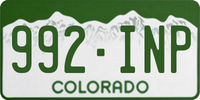 CO license plate 992INP