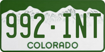 CO license plate 992INT