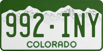 CO license plate 992INY