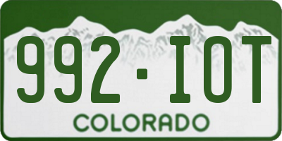 CO license plate 992IOT