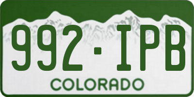 CO license plate 992IPB
