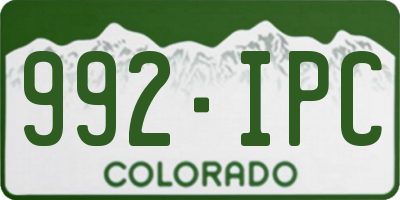 CO license plate 992IPC