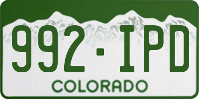 CO license plate 992IPD