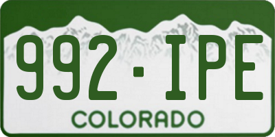CO license plate 992IPE