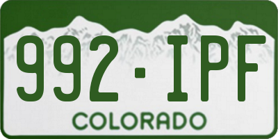 CO license plate 992IPF