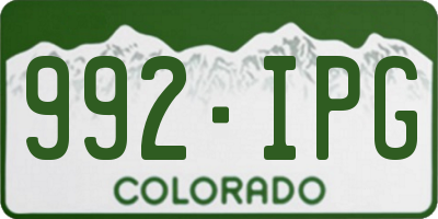 CO license plate 992IPG