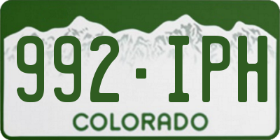 CO license plate 992IPH