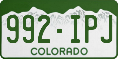 CO license plate 992IPJ