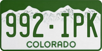 CO license plate 992IPK
