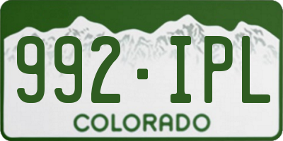 CO license plate 992IPL