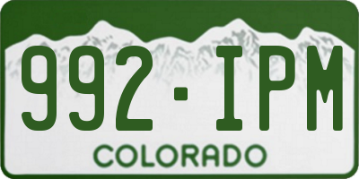 CO license plate 992IPM