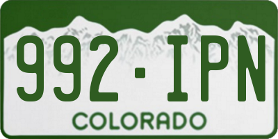 CO license plate 992IPN
