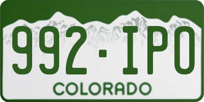 CO license plate 992IPO