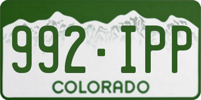 CO license plate 992IPP