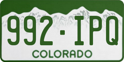 CO license plate 992IPQ