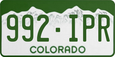 CO license plate 992IPR