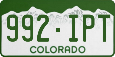CO license plate 992IPT
