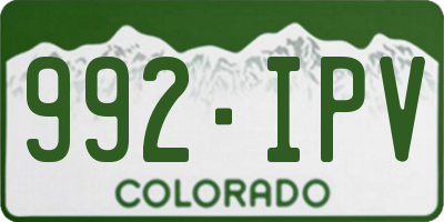 CO license plate 992IPV