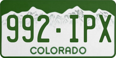 CO license plate 992IPX