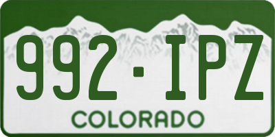CO license plate 992IPZ