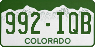 CO license plate 992IQB