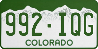 CO license plate 992IQG