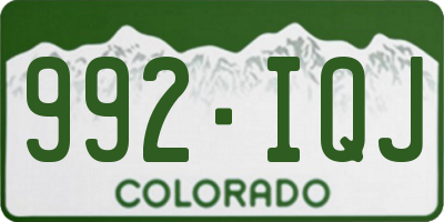 CO license plate 992IQJ