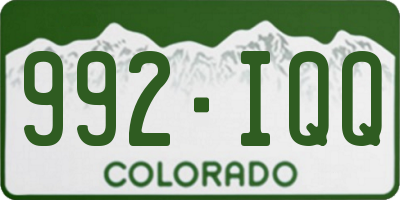 CO license plate 992IQQ