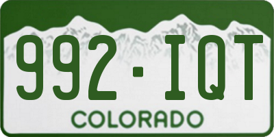 CO license plate 992IQT
