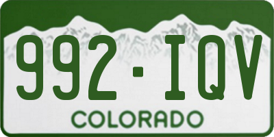 CO license plate 992IQV