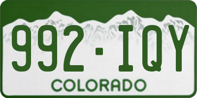 CO license plate 992IQY