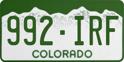 CO license plate 992IRF