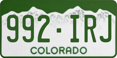 CO license plate 992IRJ