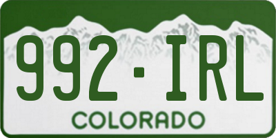 CO license plate 992IRL