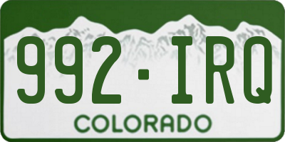 CO license plate 992IRQ