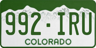 CO license plate 992IRU