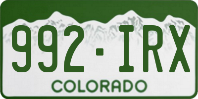 CO license plate 992IRX