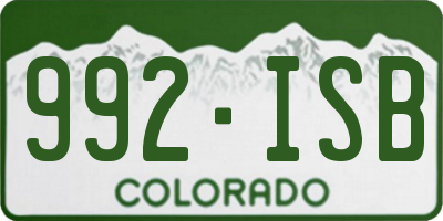 CO license plate 992ISB