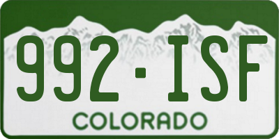 CO license plate 992ISF