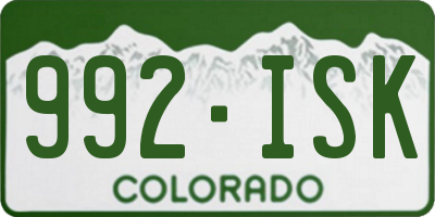 CO license plate 992ISK